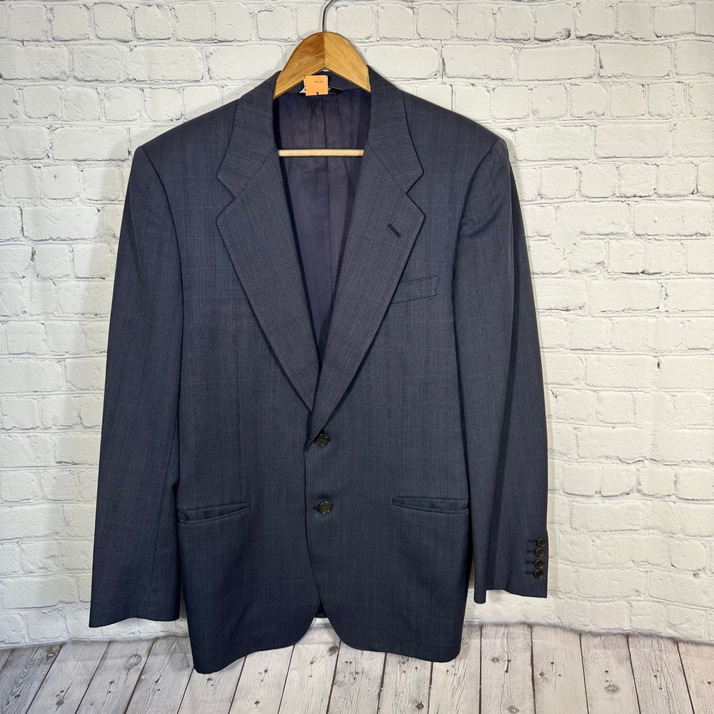 Canali Milano for Raleighs Mens Blazer‎ Gray Plaid Two Button Sport Coat Jacket